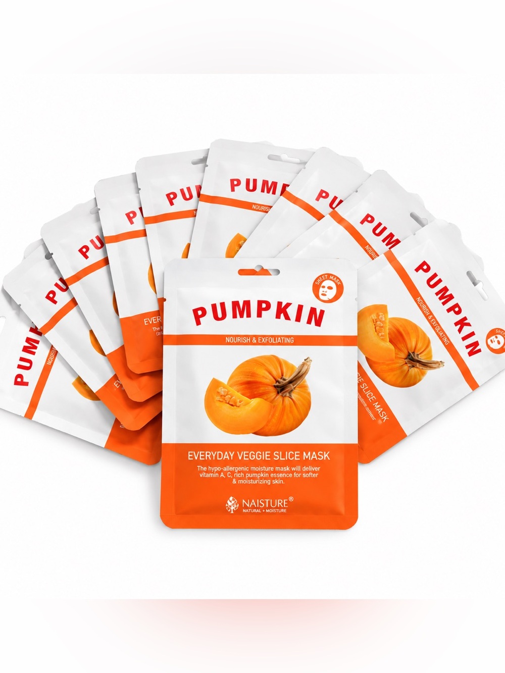 10 Pumpkin Everyday Veggie Slice Mask — Orange Nourishing Face Mask